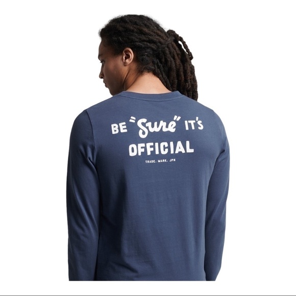 𝅺superdry Vintage Logo American Classic Top Dark Blue - Picture 3 of 12